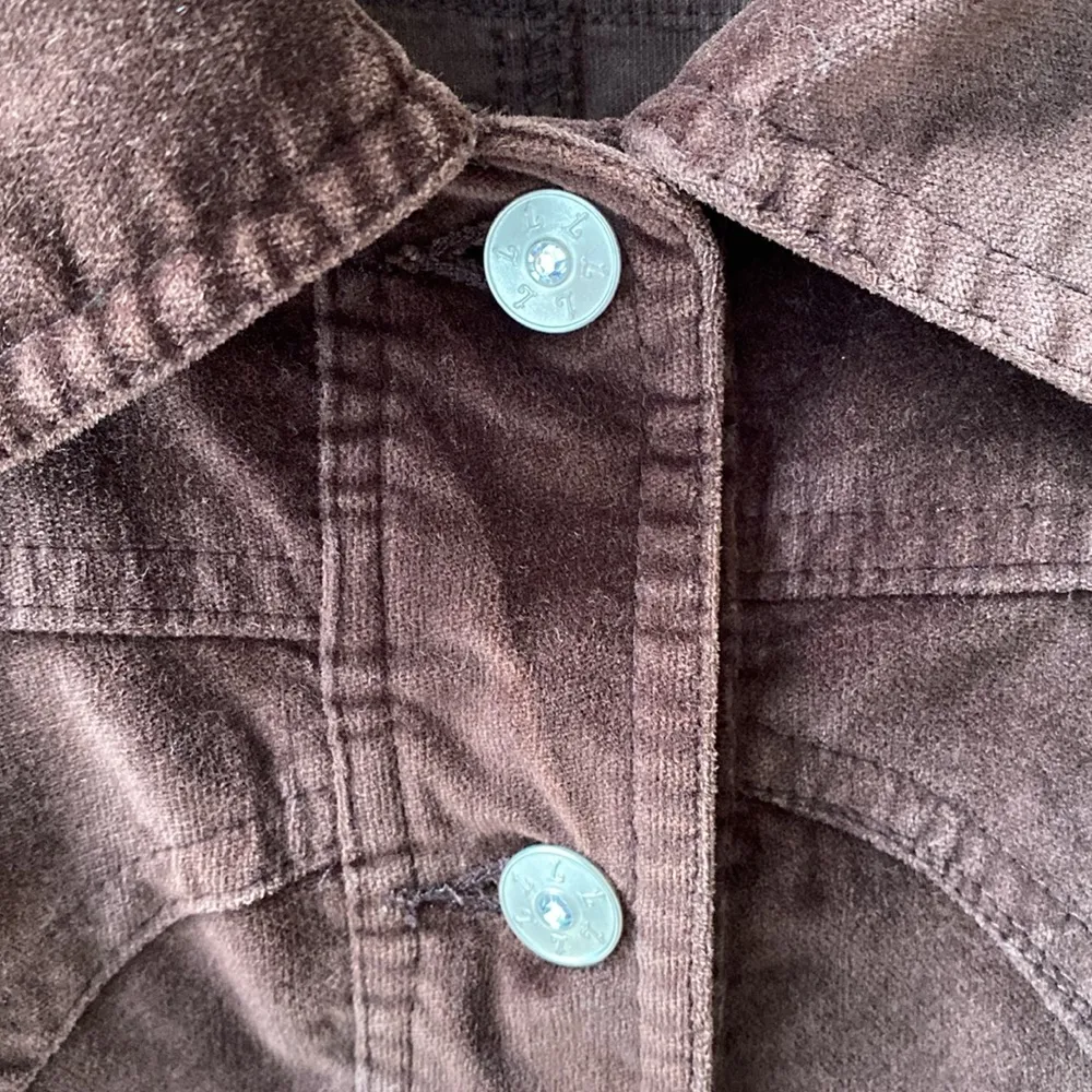 π€ Live A Little Chocolate Brown Cotton Stretch Corduroy Trucker Jacket, 2X - Image 6