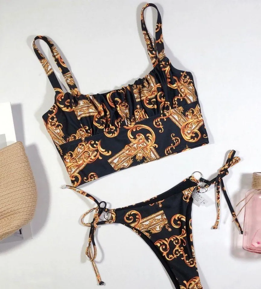 versace like print cheeky bikini - Image 6