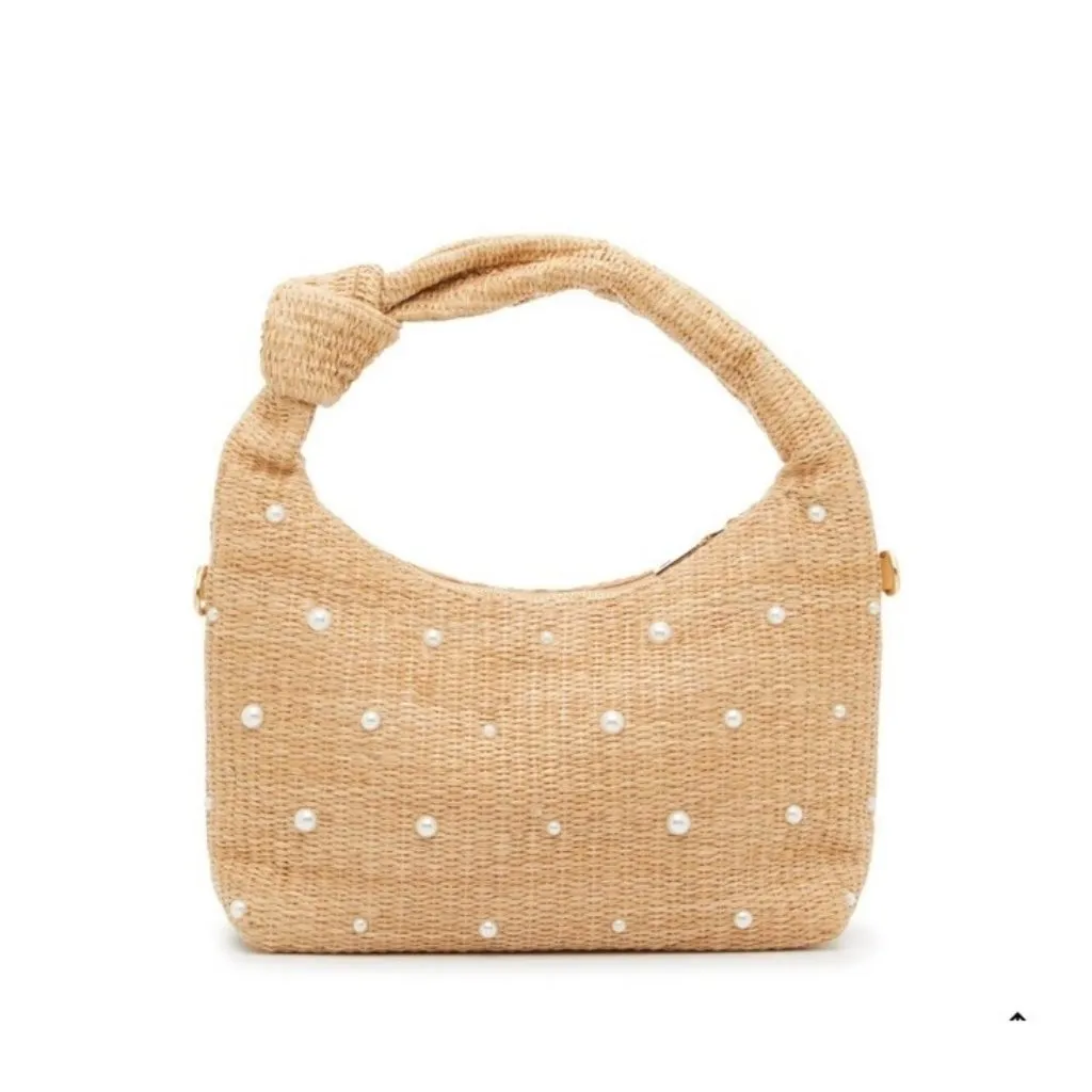 Crown Vintage Raffia Basket Seasonal Knit Hobo Bag NWOT - Image 3