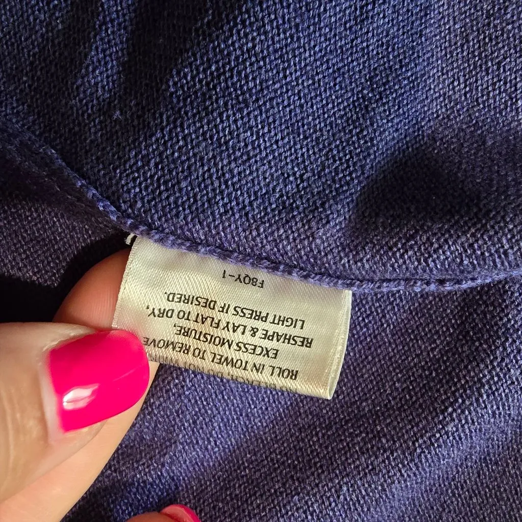 Eileen Fisher Purple Silk Cashmere Short Sleeve‎ Open Oversized Cardigan sz S - Image 4