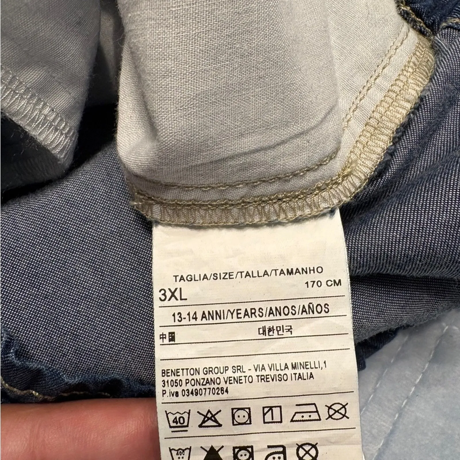 United Colors Of Benetton Navy Blue ‎ Jeans Oversize 3XL - Image 5