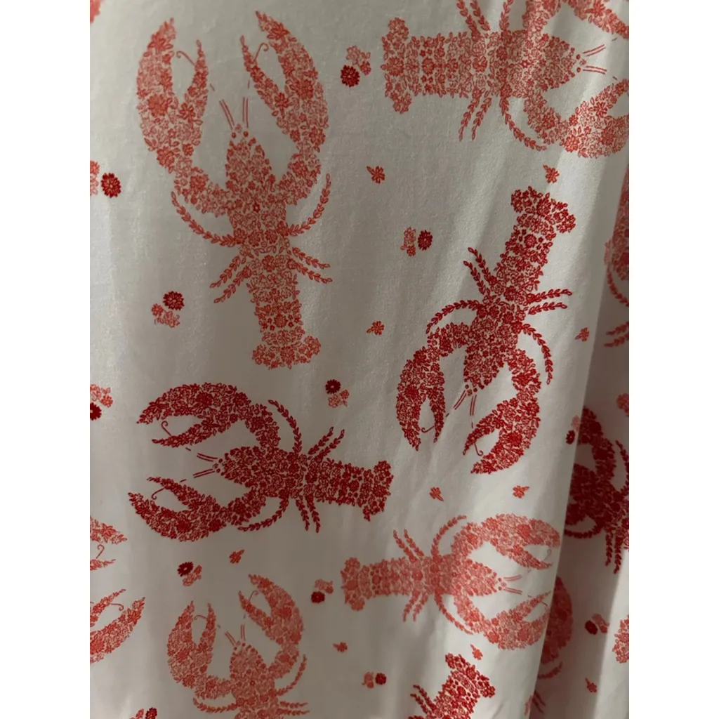 Women's Joyspun White Red Lobster Print Pajama Dress Nightgown L - Image 3