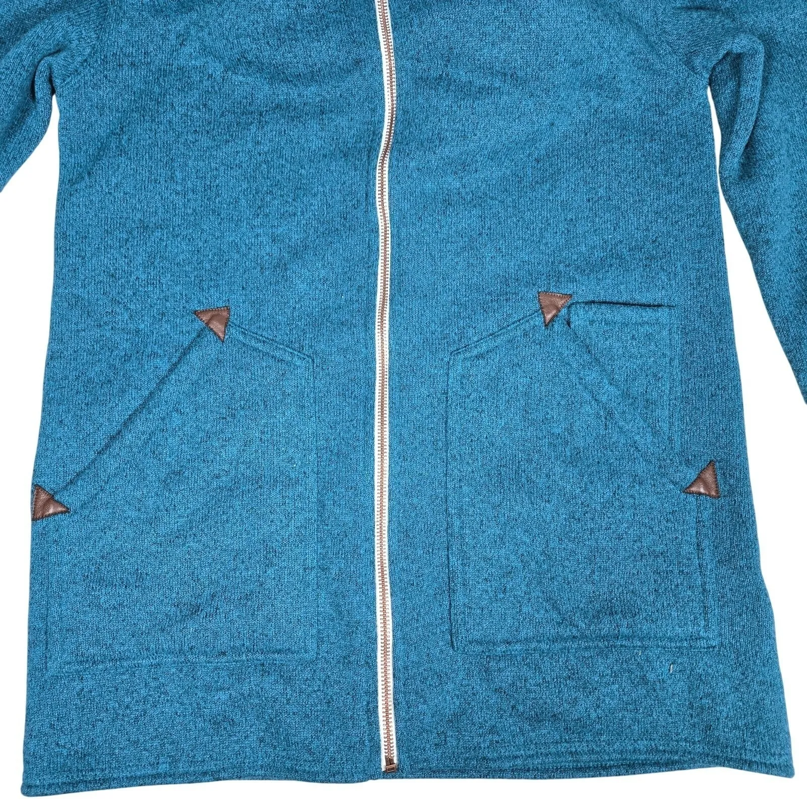 Burton Durable Goods Teal Heathered Fleece Full Zip Hoodie Jacket Women's M - Image 5