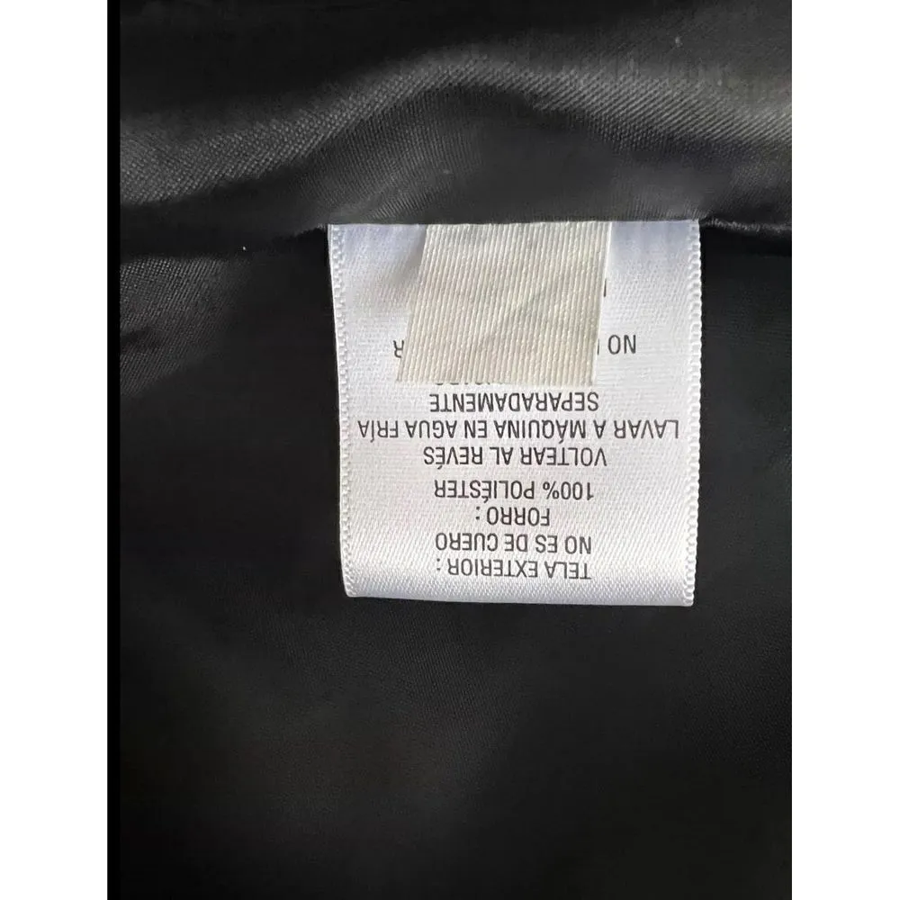 JM Collection Faux Leather Jacket Coat Draped Black Plus Size M Shoulder Padded - Image 9