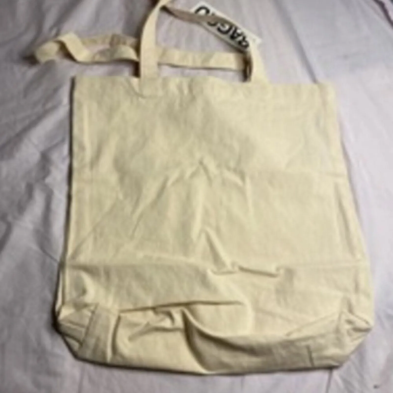Poshmark Baggu Tote Bag OS Beige Burgundy - Image 5