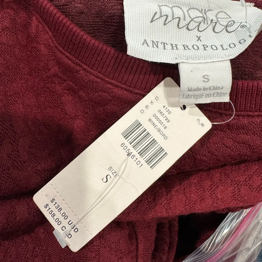Anthropologie Mare Mare NWT Odila Tunic Dress Red, Long Sleeve Q43 - Image 9