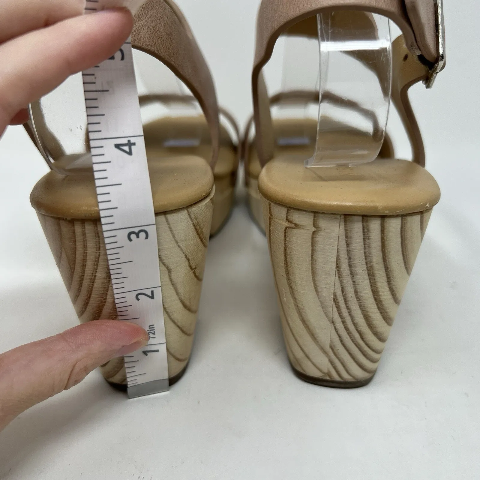 Nisolo All Day‎ Open Toe Clog Sandals Almond Brown Leather Platform Shoes Size 9 Tan - Image 11