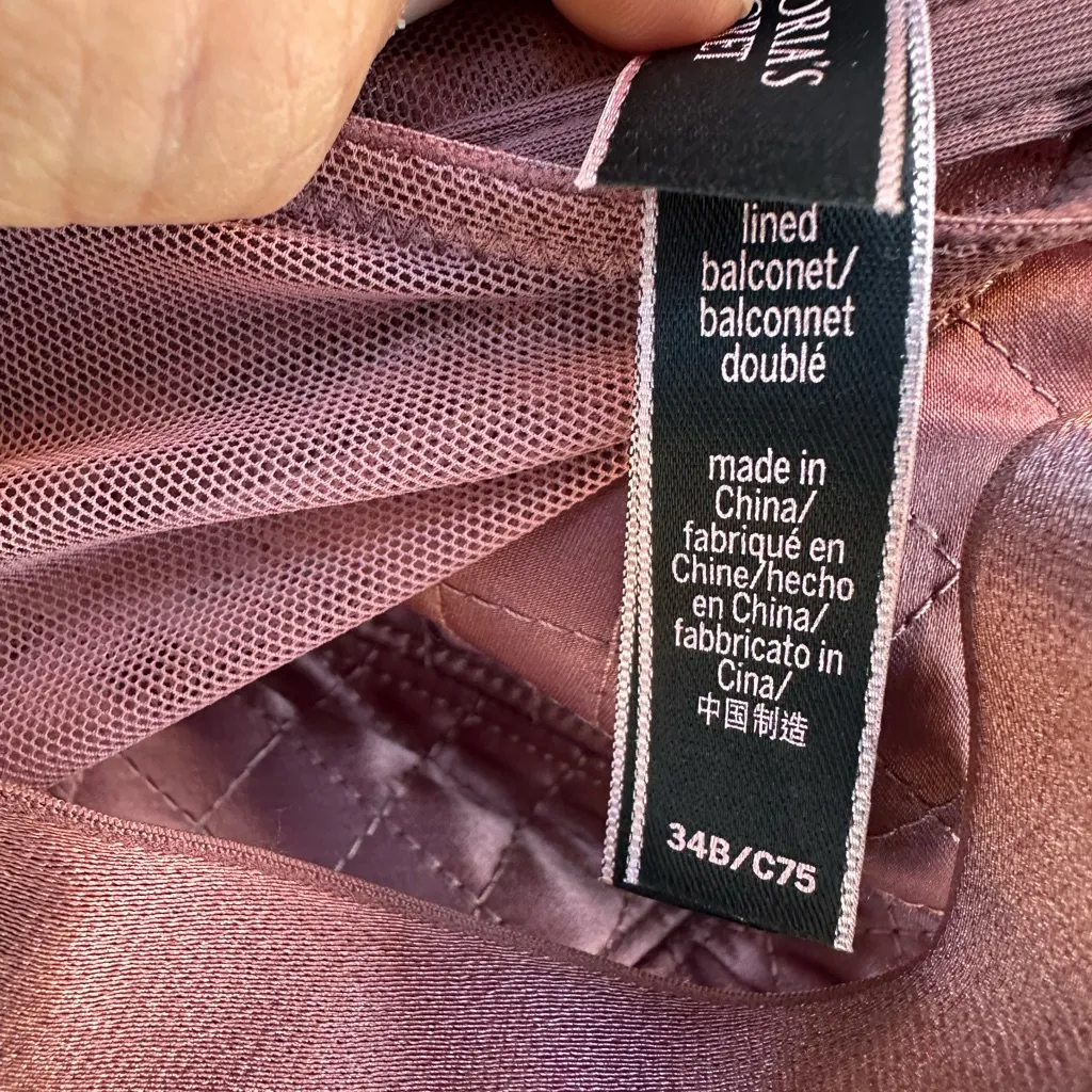 Victoria's Secret Bra Corset 34B Plum Satin Lace Bustier Balconet Very Sexy New - Image 7