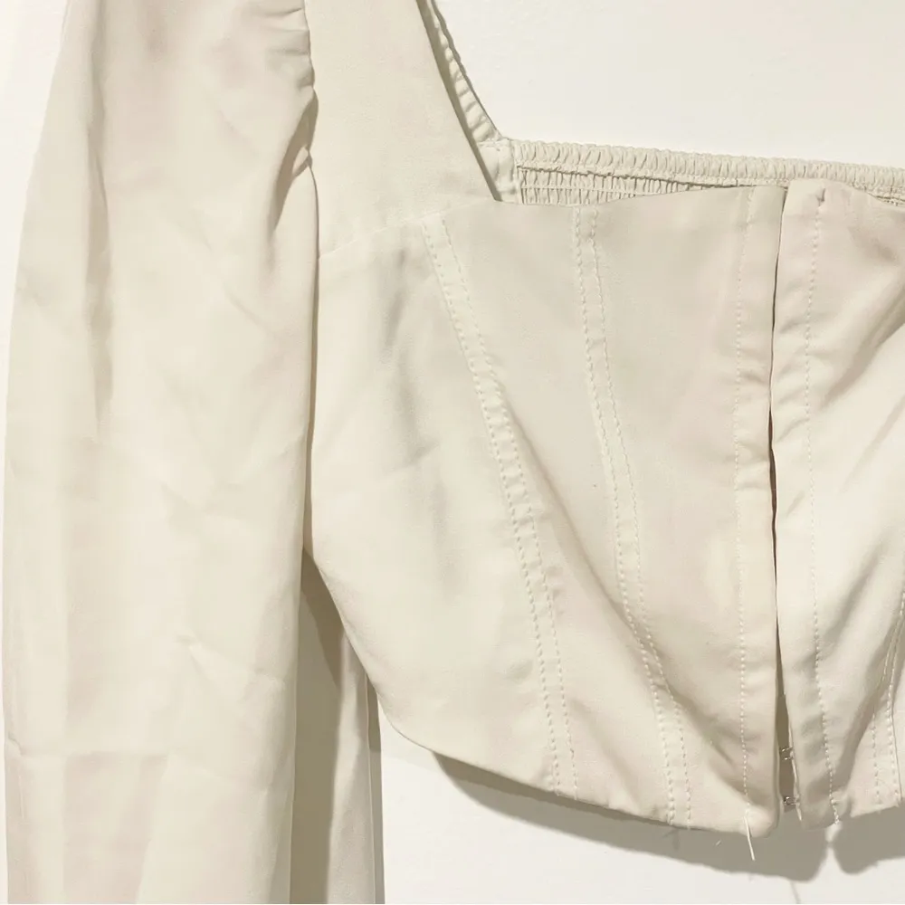 Urban Outfitters Size Small Cream Smocked Maddie Bustier Peasant Boho Blouse - Image 3