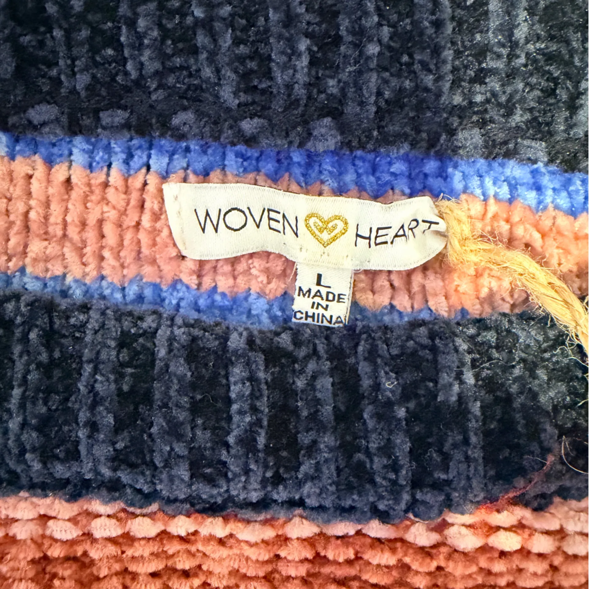 Woven Heart Women's Striped Sweater in Red, Blue, and Black - Image 4