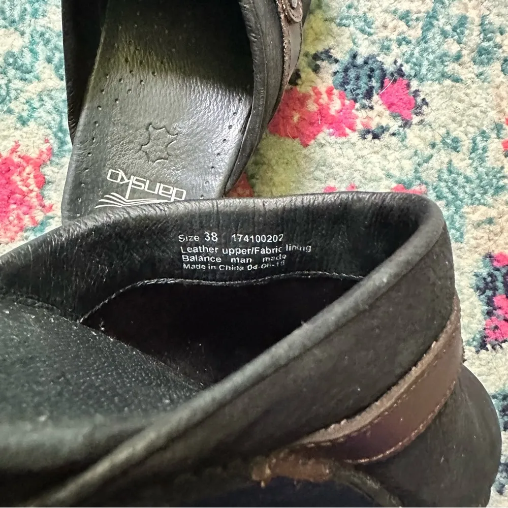 Dansko Shandi Black Nubuck Leather Biker Harness Mules - Image 6