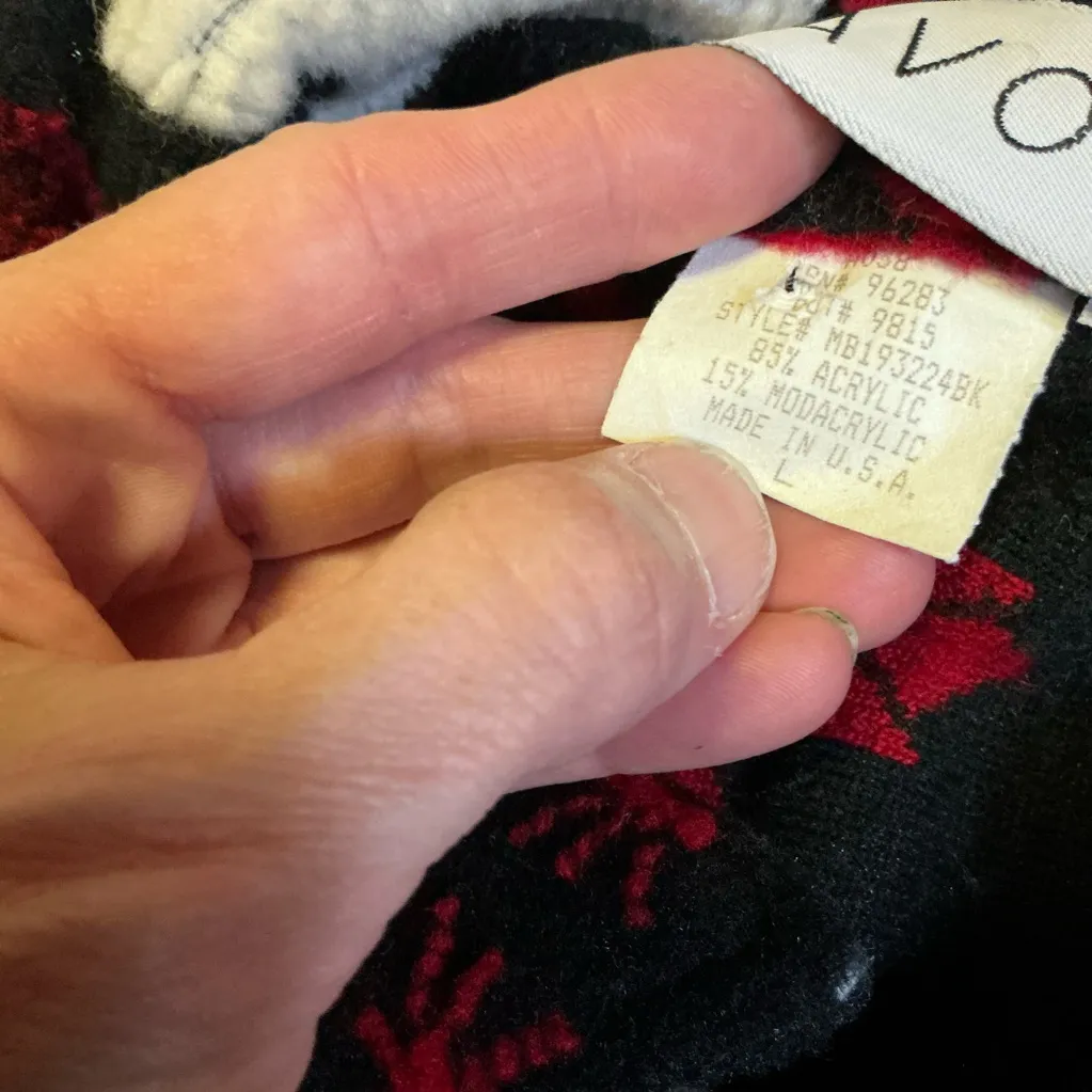 Vtg 90s polar bear fleece jacket Black Size L - Image 3