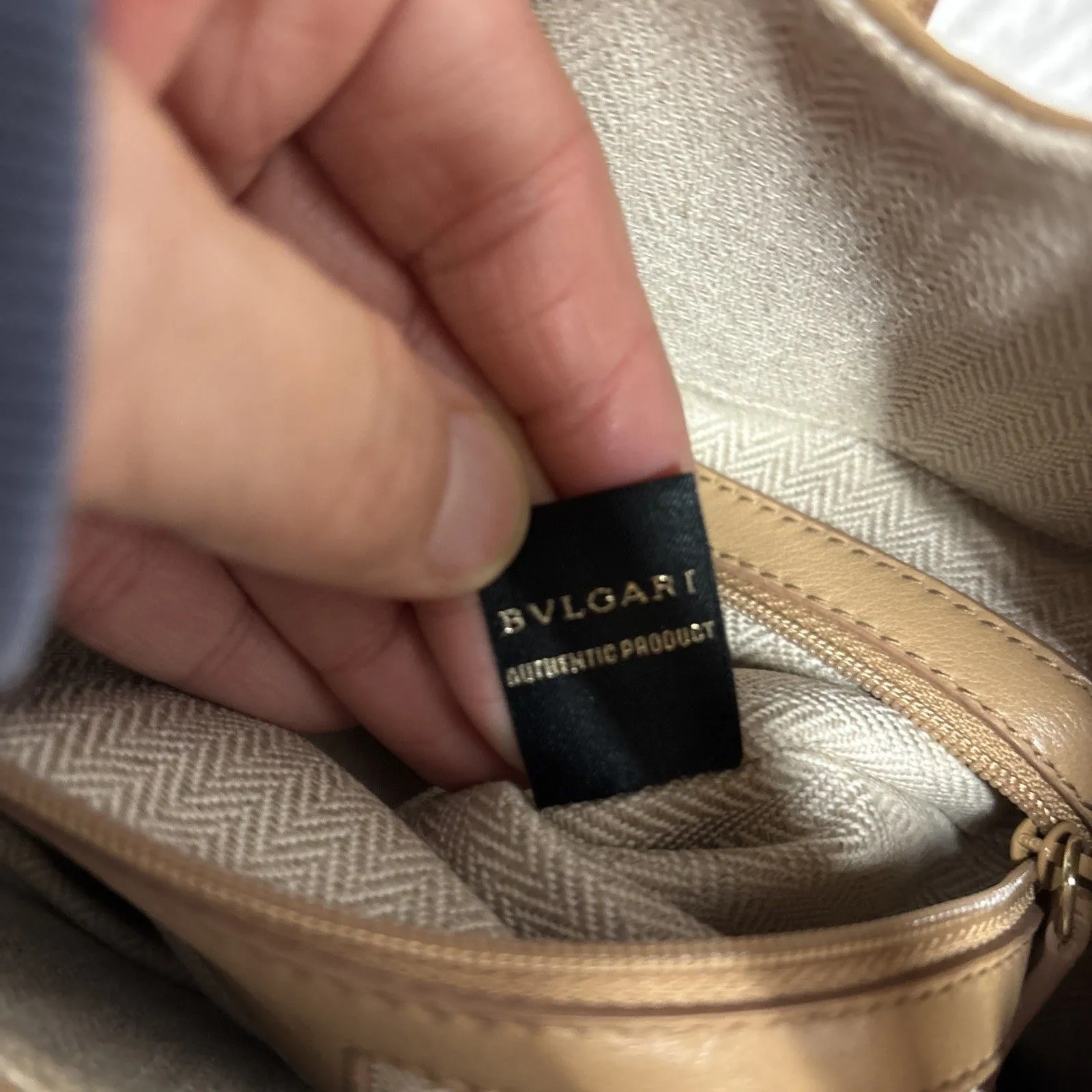 BVLGARI Chandra Handbag Tan Hobo - Image 13