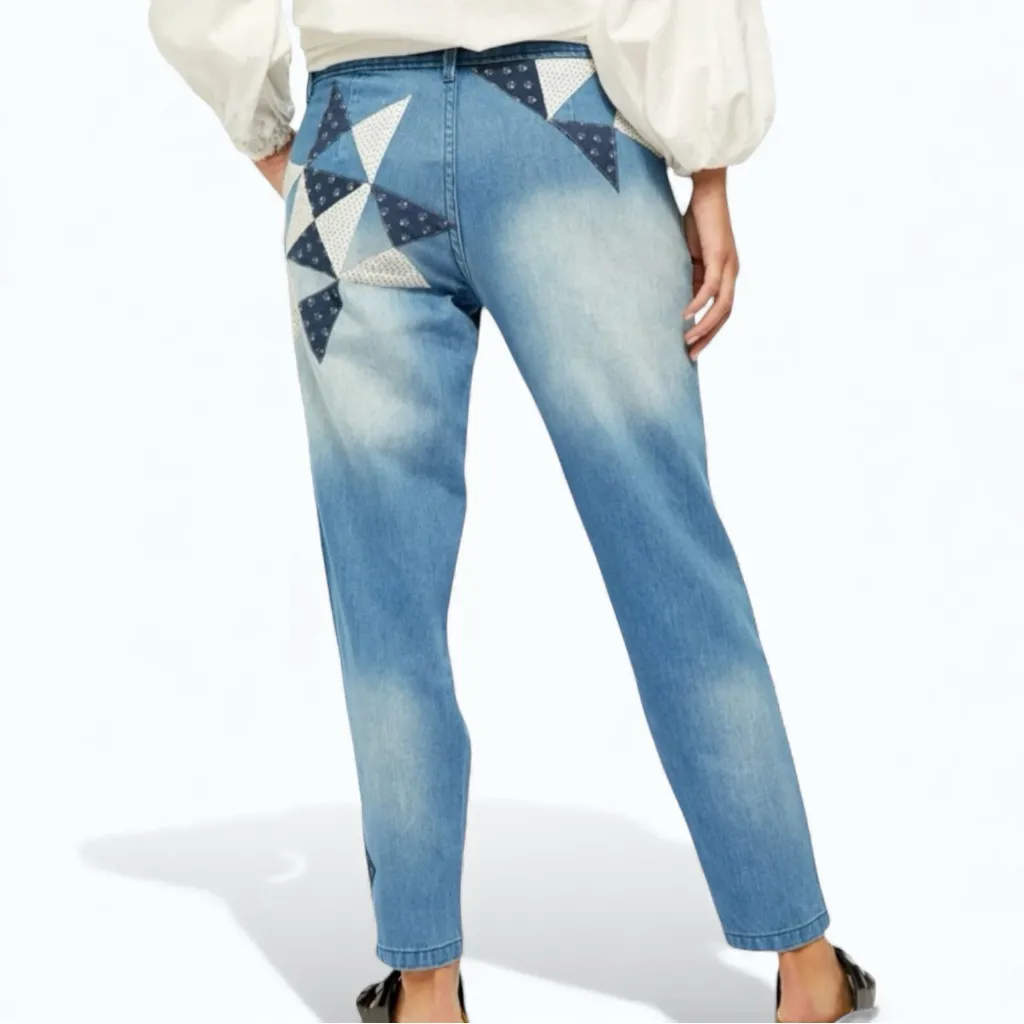 We The Free Down To Earth Patchwork Jeans Size 28 - Image 7