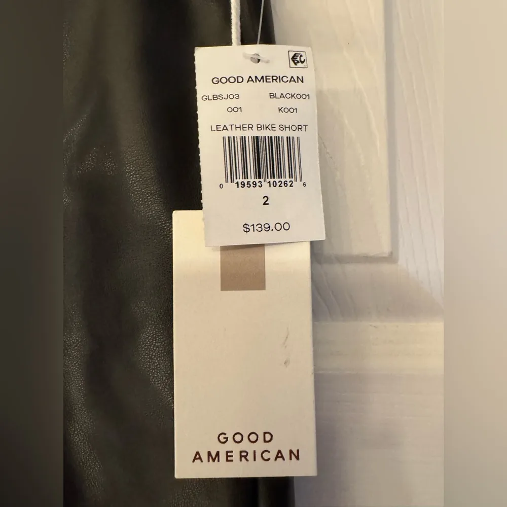 Good American Women’s Black Biker Shorts High-Waisted Faux Leather Size 2 - Image 5