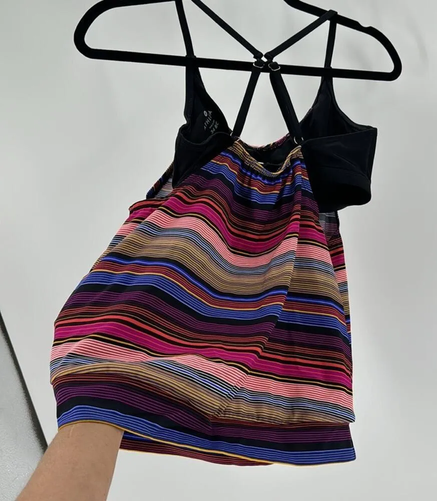 ATHLETA CAPRI STRIPE TANKINI TOP MULTI COLOR SIZE 34B/C swim vacation lake - Image 9