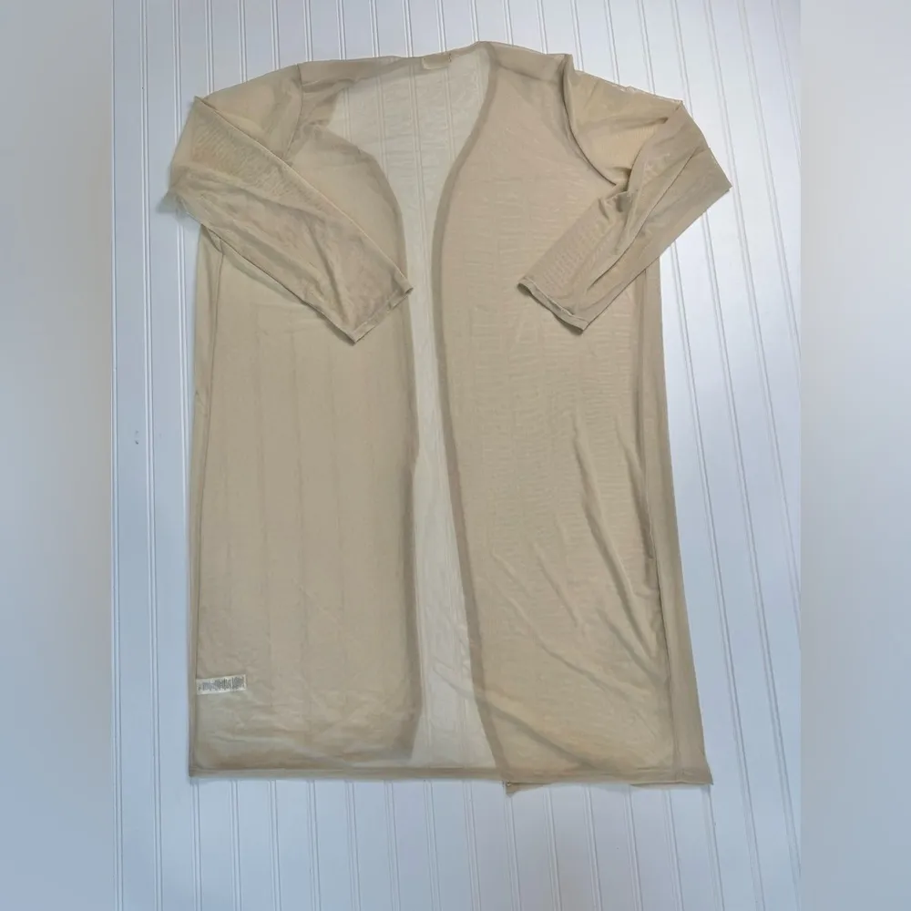 Jolie & Joy Ivory Mesh Long Sleeve Open Front Duster M4 Size 3X - Image 5