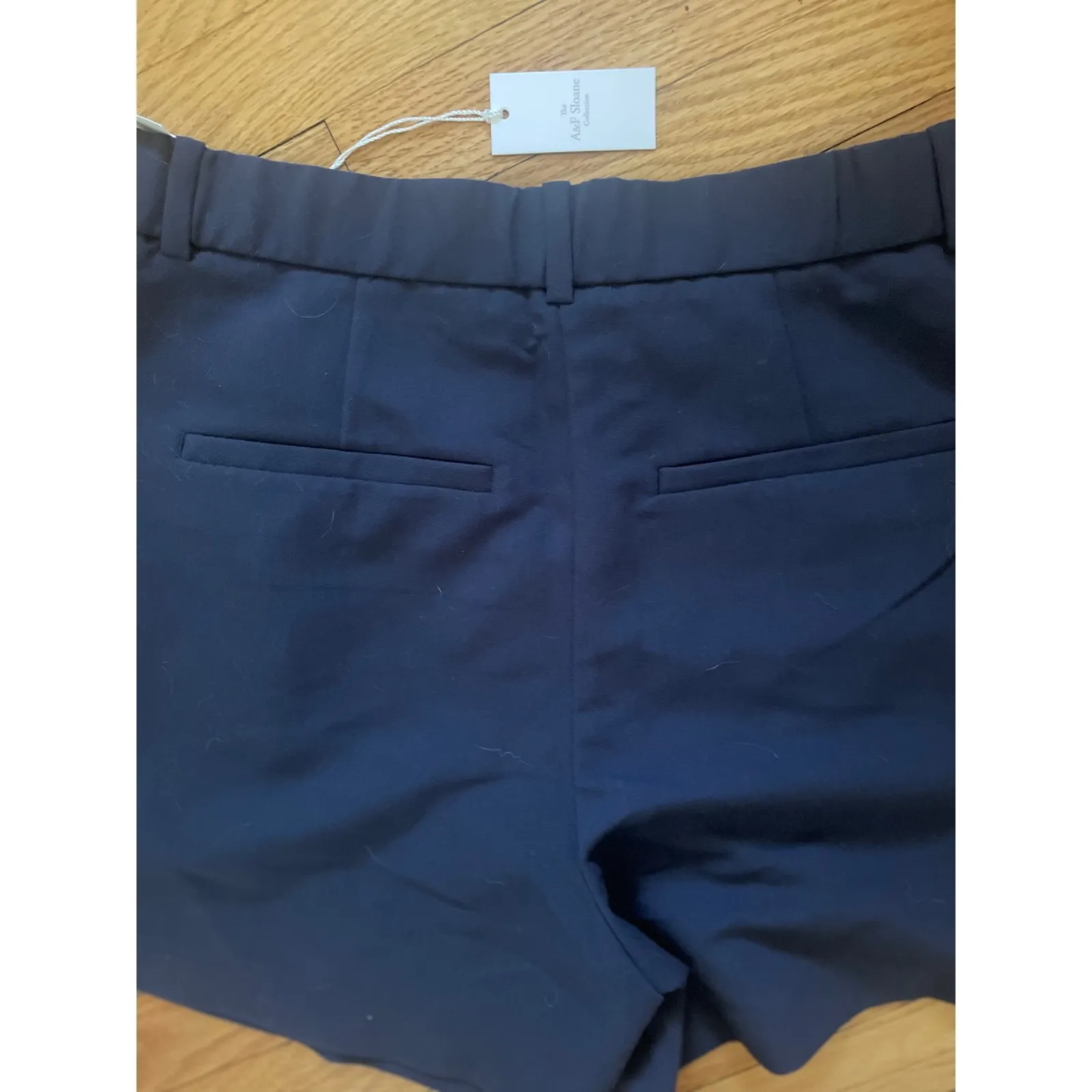 NWT Abercrombie & Fitch Sloane Shorts Ultra High Rise Pleated‎ Navy Blue 31 - Image 12
