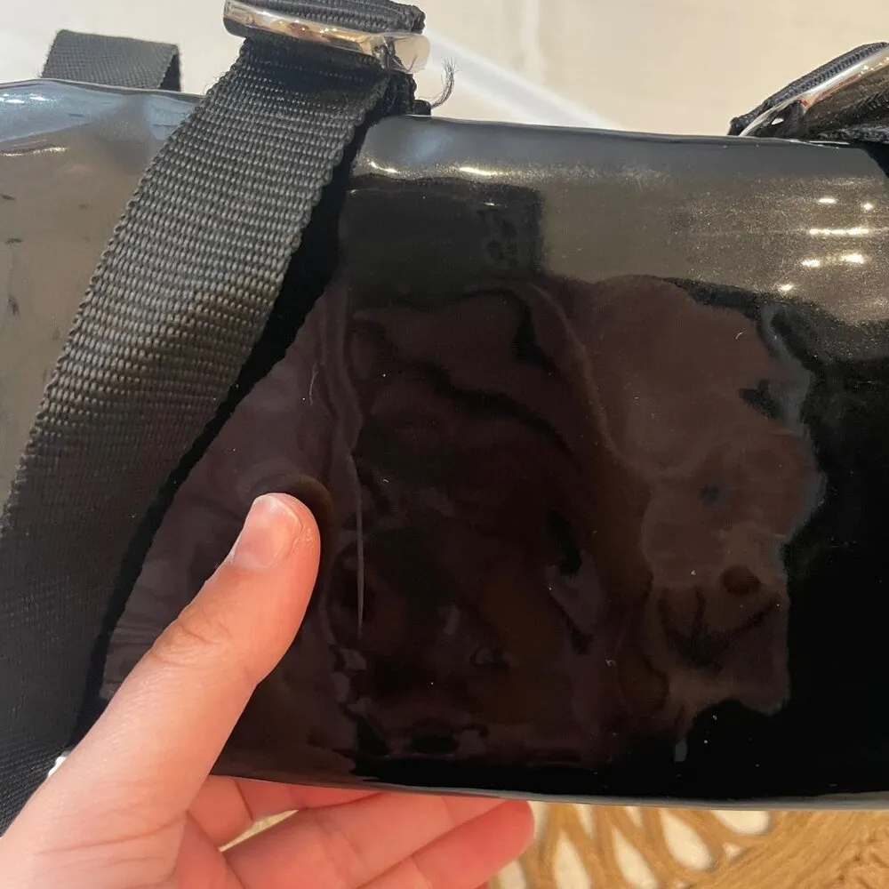 Loungefly Loves Hello Kitty Black Faux Patent Leather Backpack - Image 6