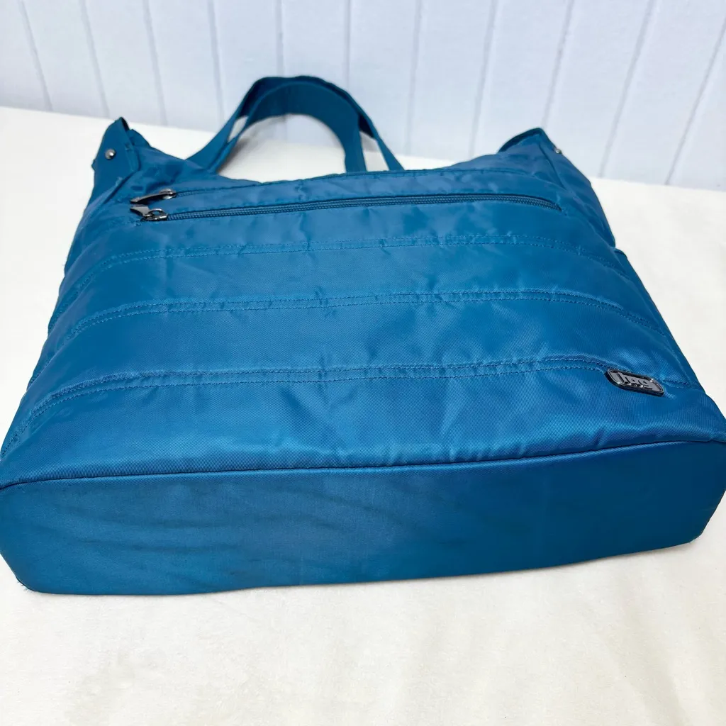 Lug Cable Car Satchel Blue/ Teal crossbody Bag with Zipper Details Blue - Image 3