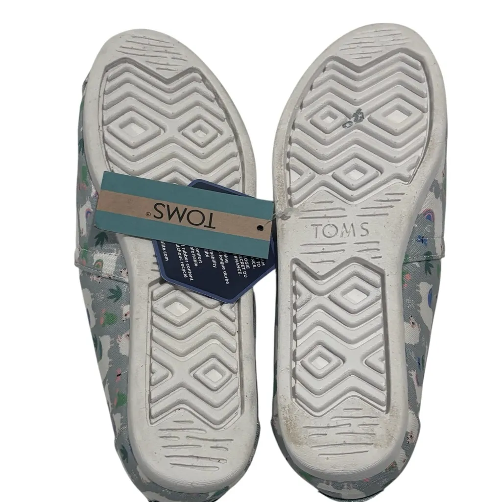 TOMS Alpargata Mid Gray Lovable Llama Print Slip-On Shoes, Size 5 (NEW) - Image 8