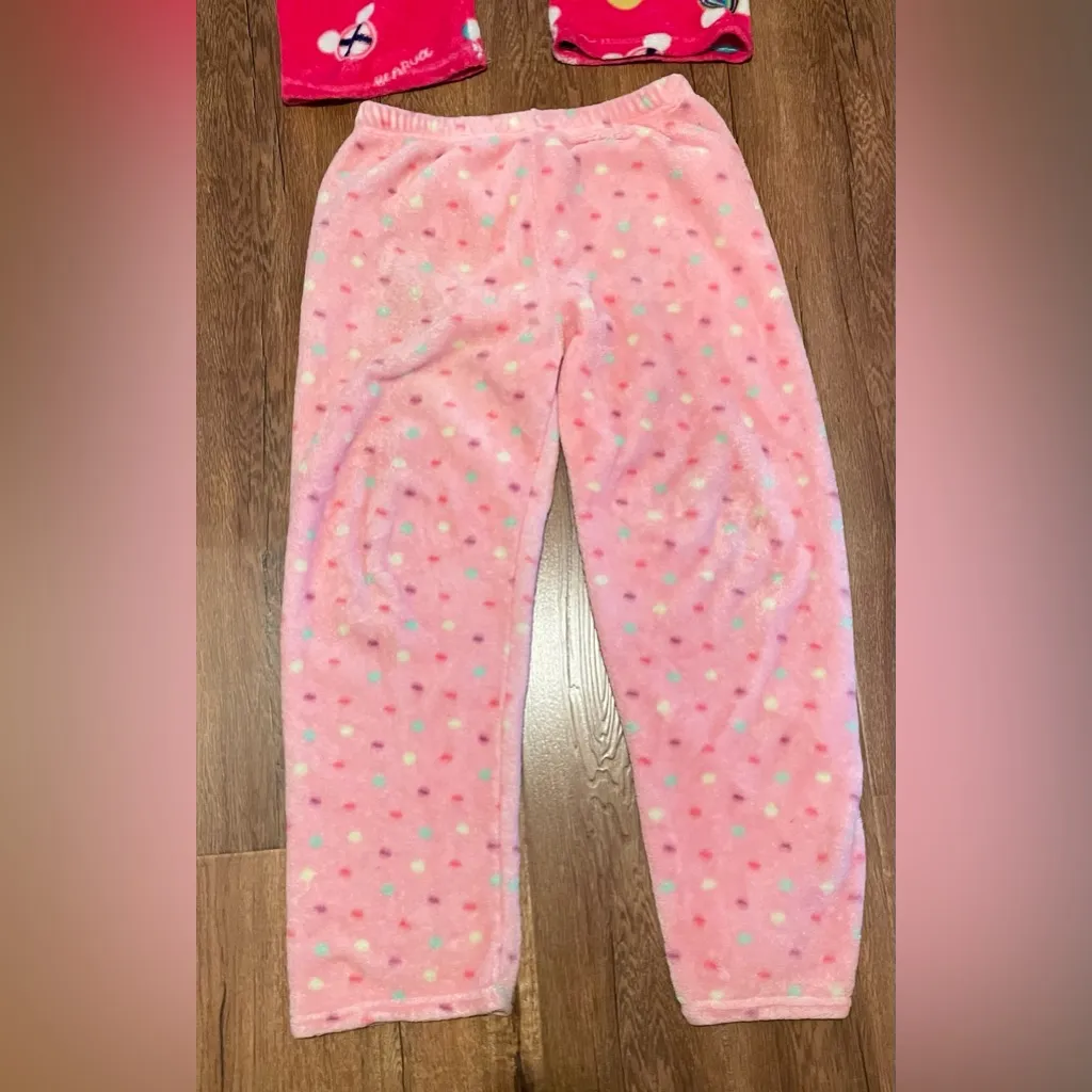 Ladys Fleece Pants Set Pink Size M - Image 2