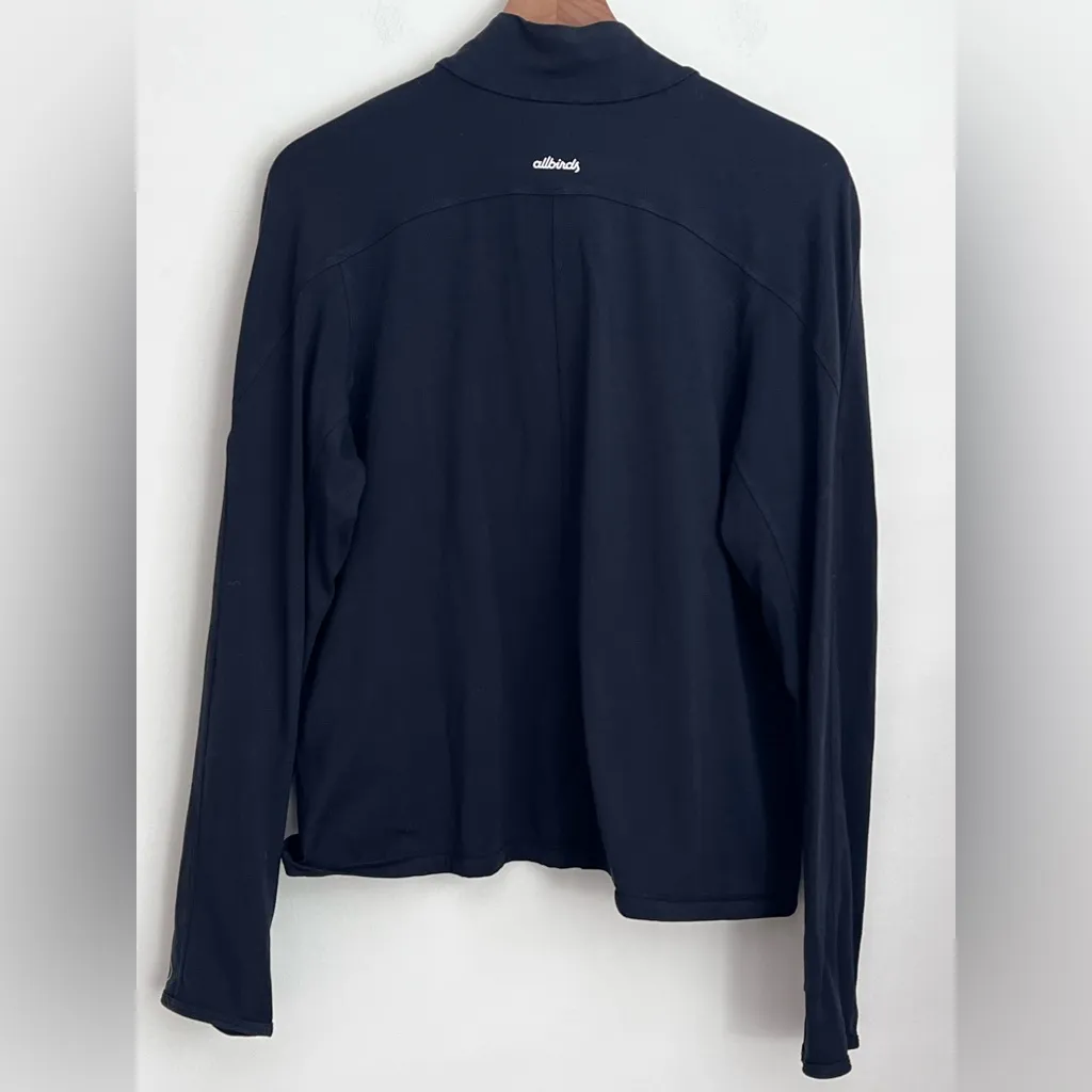 All Birds Women's Quarter Zip Black Pullover Merino Wool blend ThumbHoles XL - Image 2