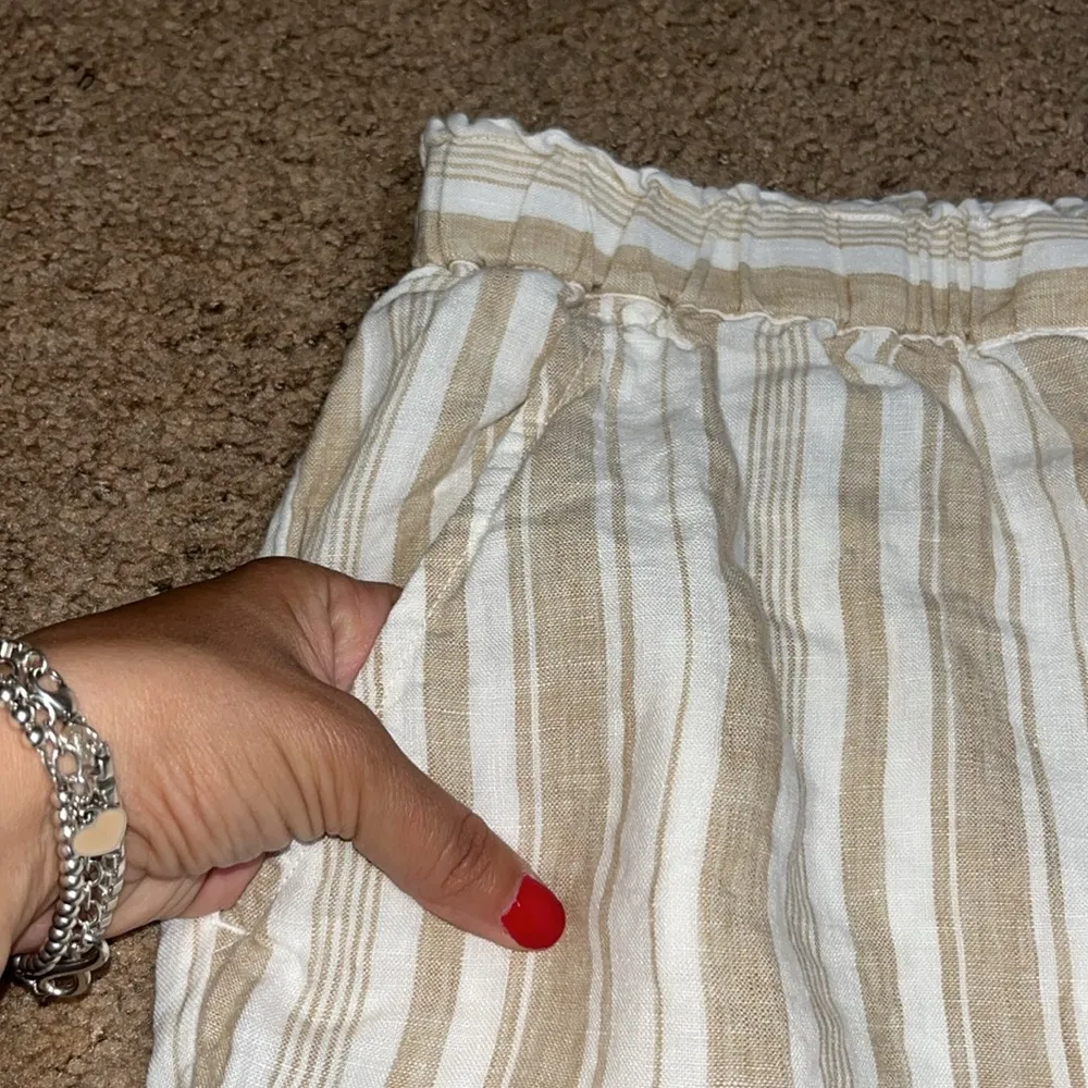 Faherty Monterey Linen Pant Striped Natural Bombay Stone Medium‎ - Image 5