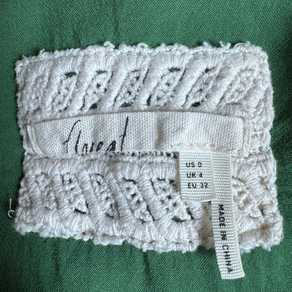 Anthropologie Floreat green floral dress size 0‎ - Image 3