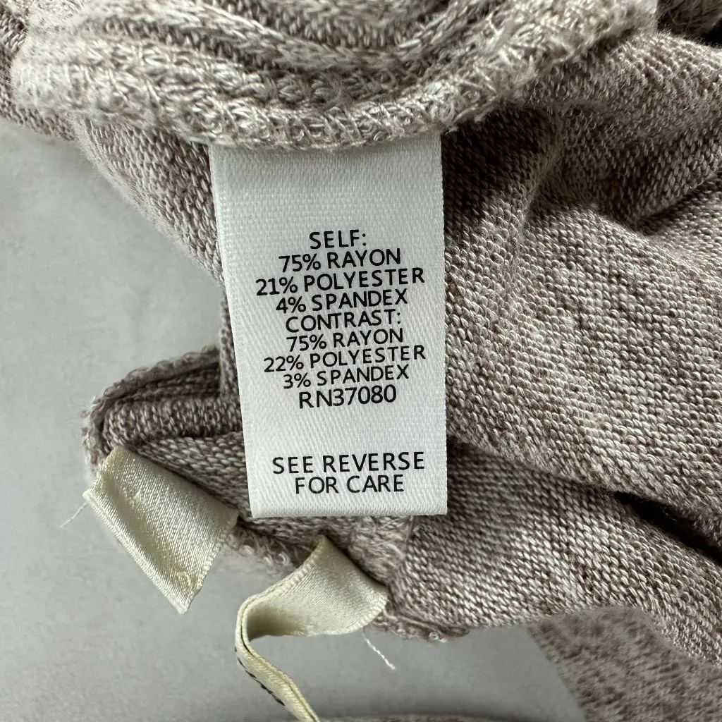 Versona Womens Wide-Leg Knit Pants With Tie Waist Heathered Tan Size Small - Image 4