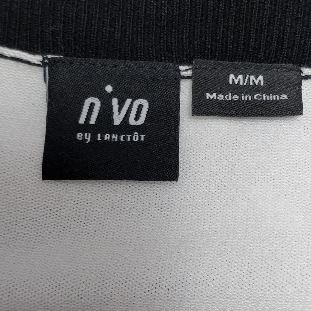 N'VoO by Lanctot black colorblock striped vneck golf sweater size medium - Image 5