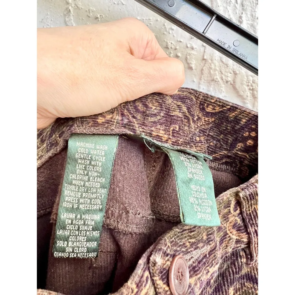 Lauren Ralph Lauren High Rise Paisley Print Straight Leg Pants Brown Women US 4 - Image 4