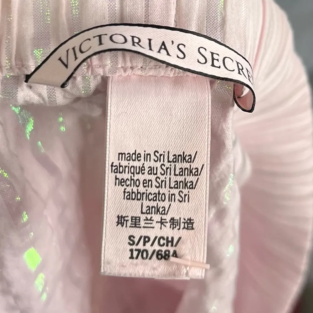 Victoria's Secret Light Pink Metallic Stripe Sleep Shorts S - Image 5