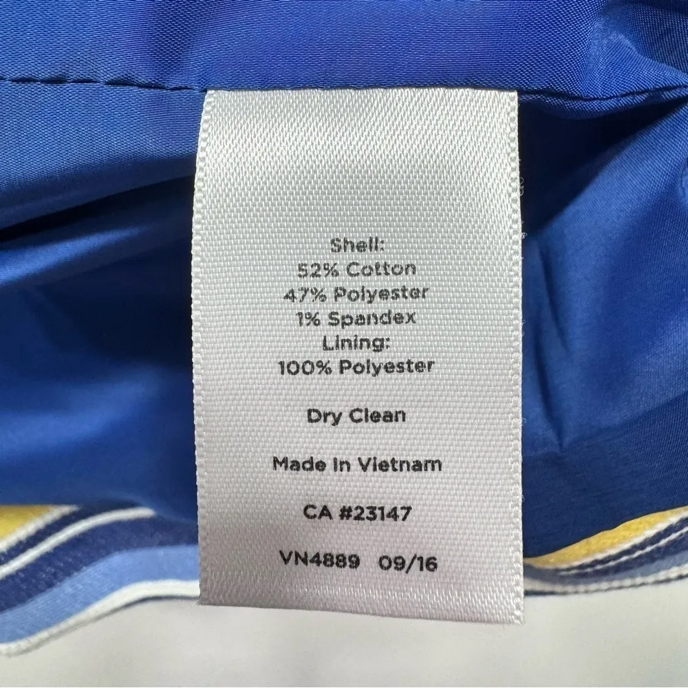 Talbot’s Yellow and Blue Striped Open Front Blazer Size 8 Preppy Coastal Career - Image 13
