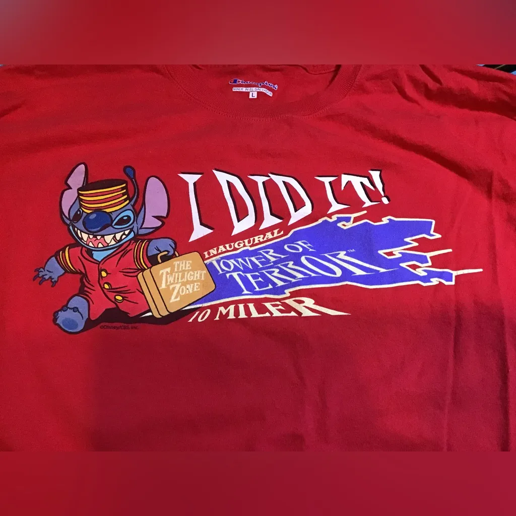 Run disney 10 miler the twilight zone tower of terror shirt LS size Large - Image 8