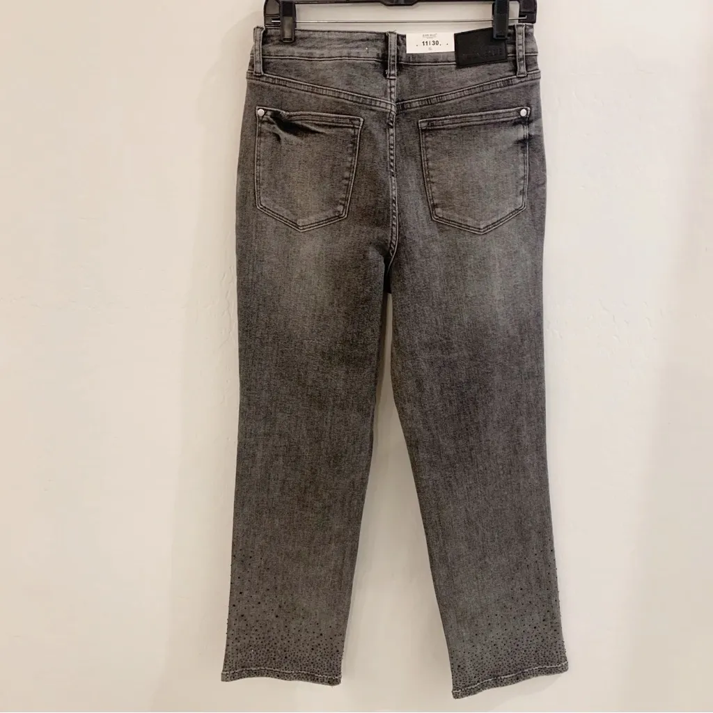 NWT Judy Blue Straight Fit High Waist Beaded Gray Wash Jeans Size 11/30 - Image 7