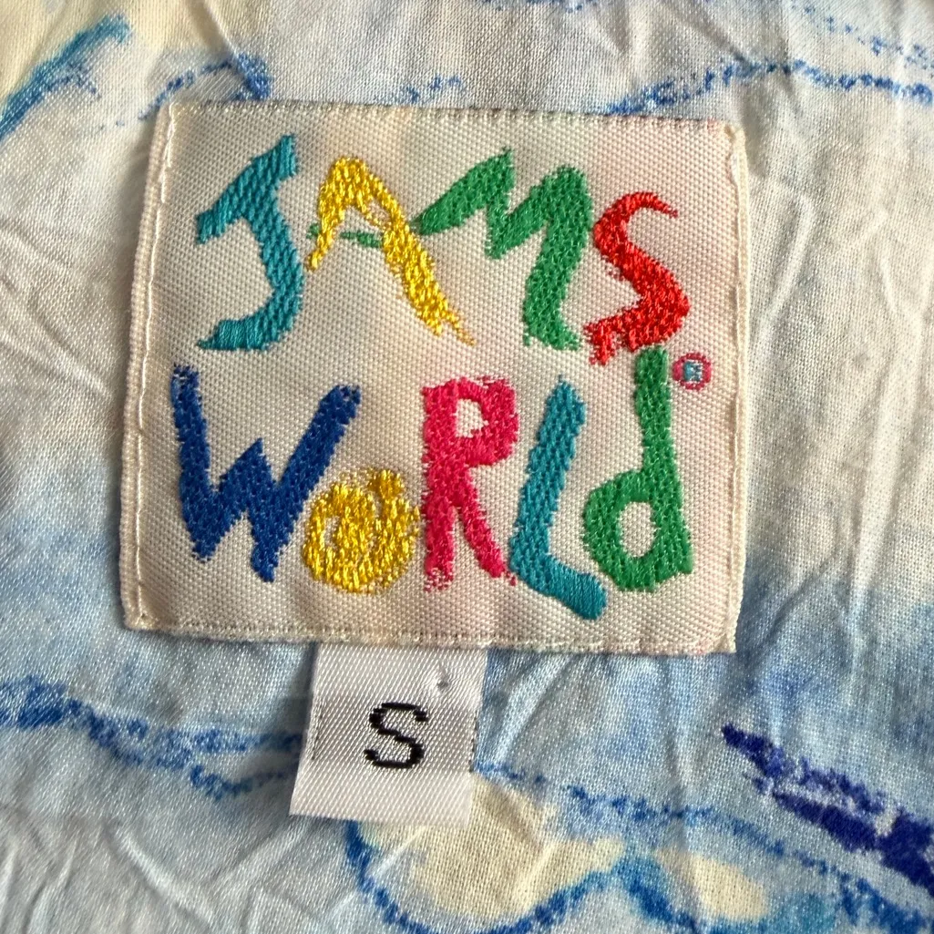 Jams World Sleeveless Tropical Print Tank Dress Blue Multi Women’s Size Small - Image 12