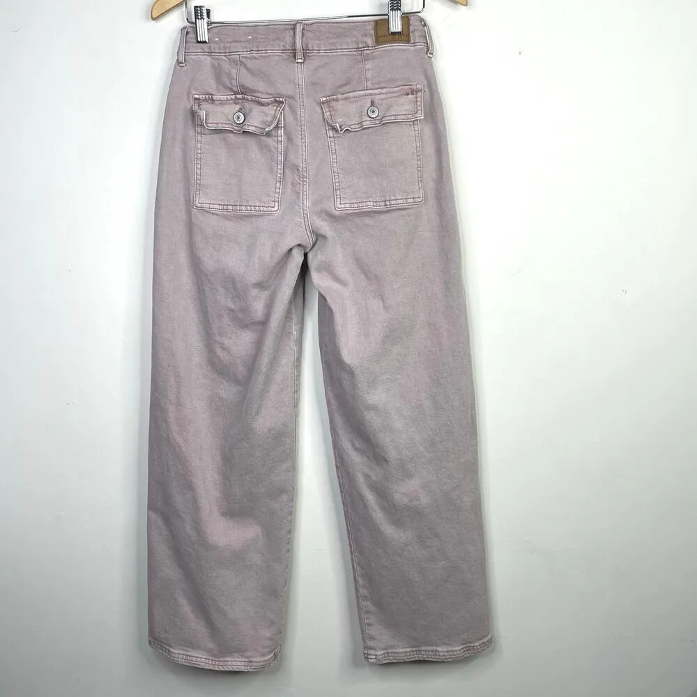 American Eagle Wide Leg Baggy Relaxed Fit Skater Utility Jeans Mauve Womens 6 - Image 6
