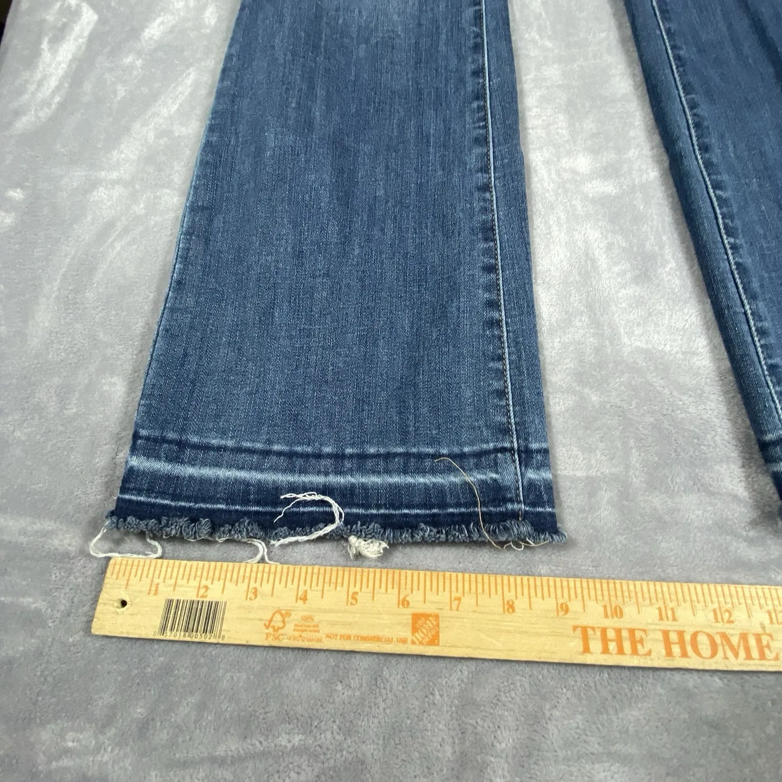 Judy Blue Jeans 15 / 32 Boot Cut Distressed Fringe Raw Hem Hipster Rodeo Stretch - Image 10