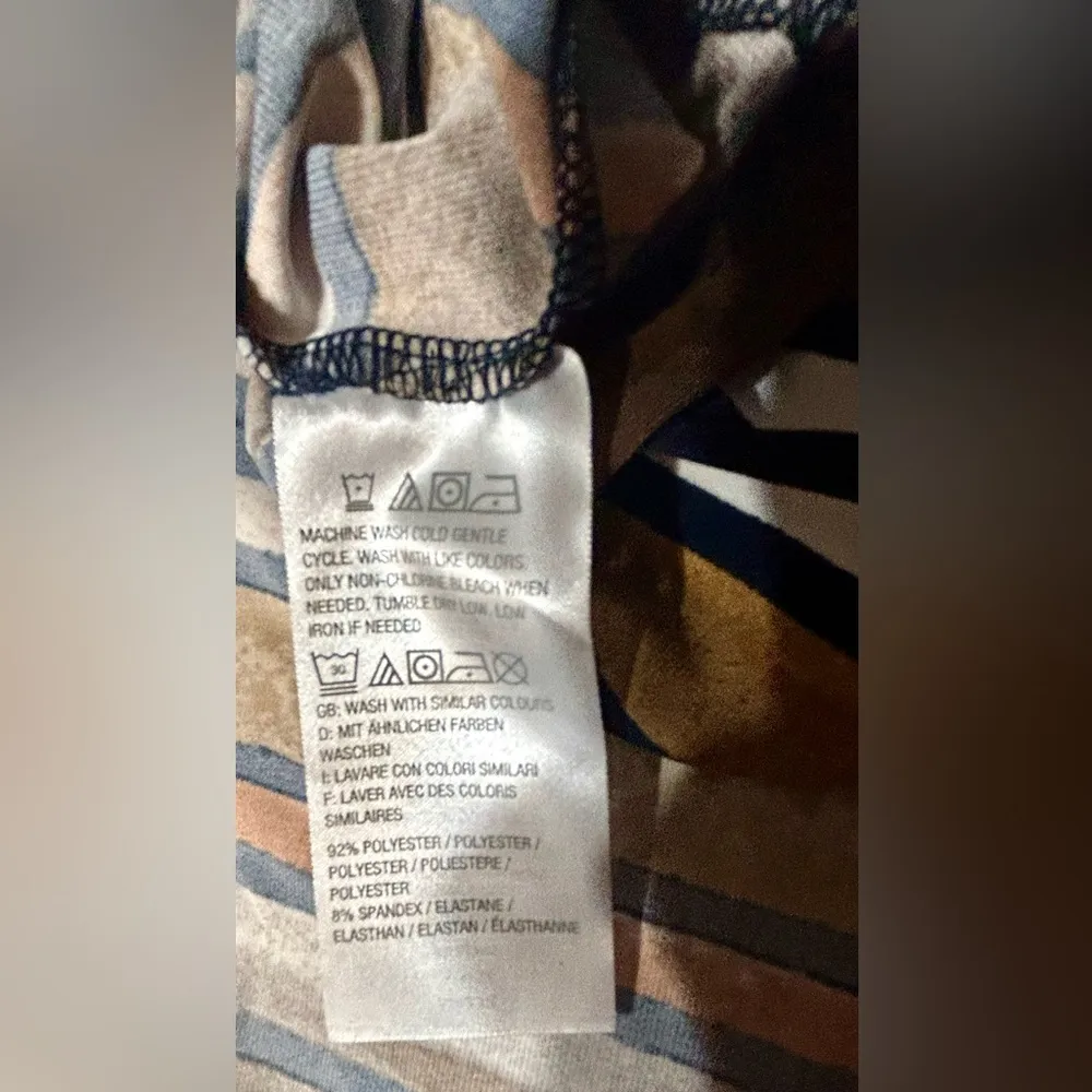 QVC ‘Du juer’ Floral Maxi Dress with Striped Hem faux wrap ladies 3x Blue - Image 3