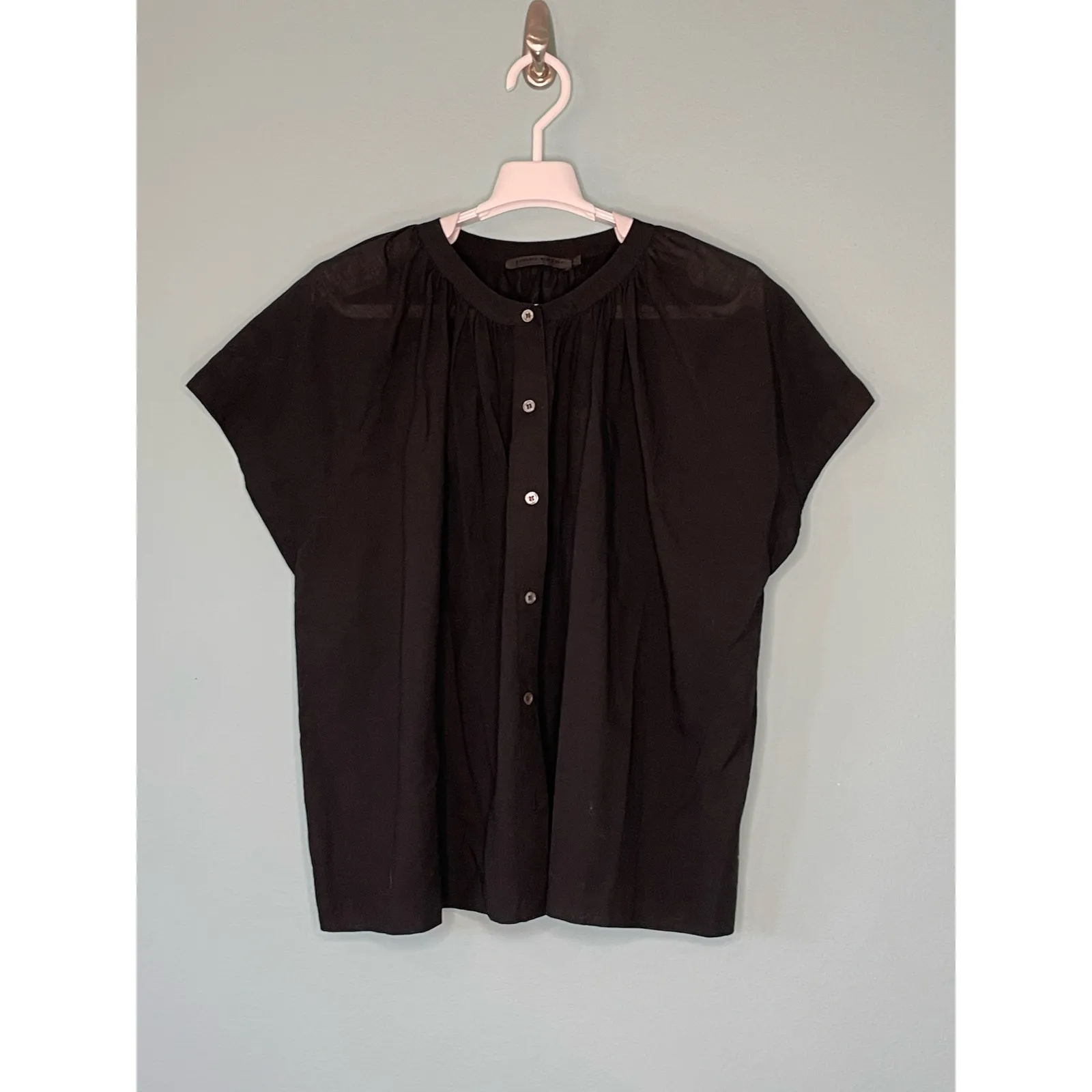Jenni Kayne Black Willow Blouse Button Front Relaxed Fit Size Medium - Image 2