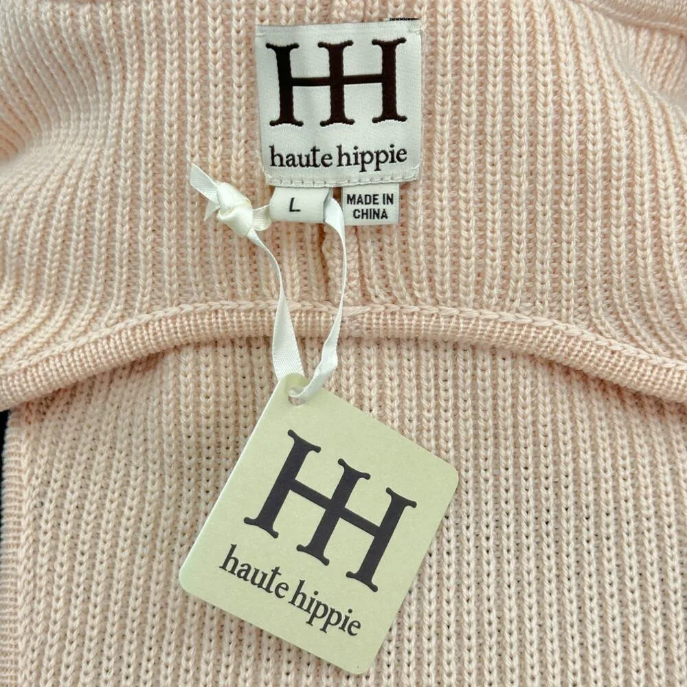 Haute Hippie | NWT | L | Merino Wool Slouchy Ribbed Knit Cut-Out Back Turtleneck - Image 6