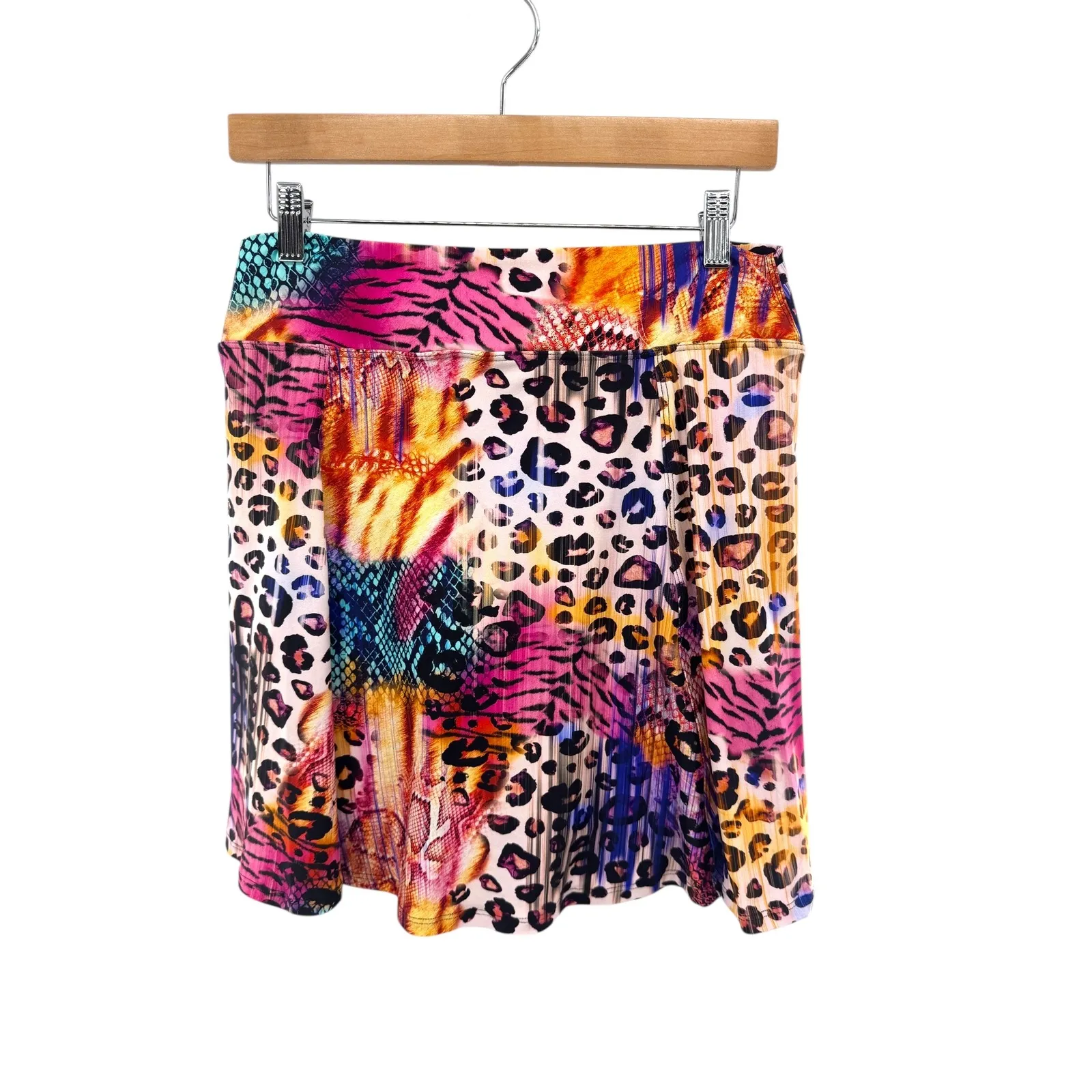 Dona Jo Athletic Skort Multi Animal‎ Print Yoga Tennis Activewear Size 2 Large Pink - Image 7