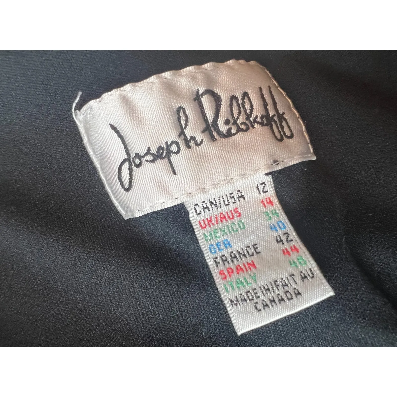 Joseph Ribkoff Dress Bodycon size 2‎ Lined Jersey Knit Midi Long Sleeve Black - Image 3