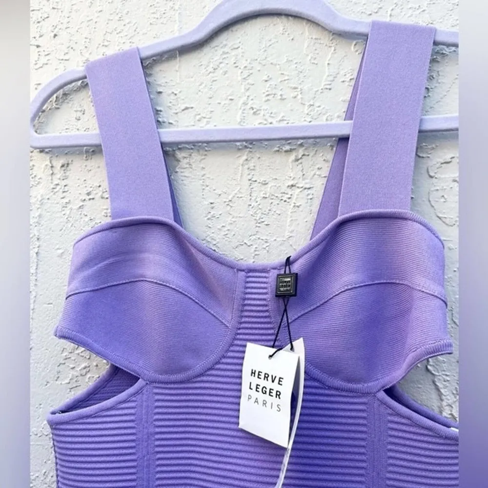 NWT  Paris lavender bandage bodycon midi dress XXS new - Image 7