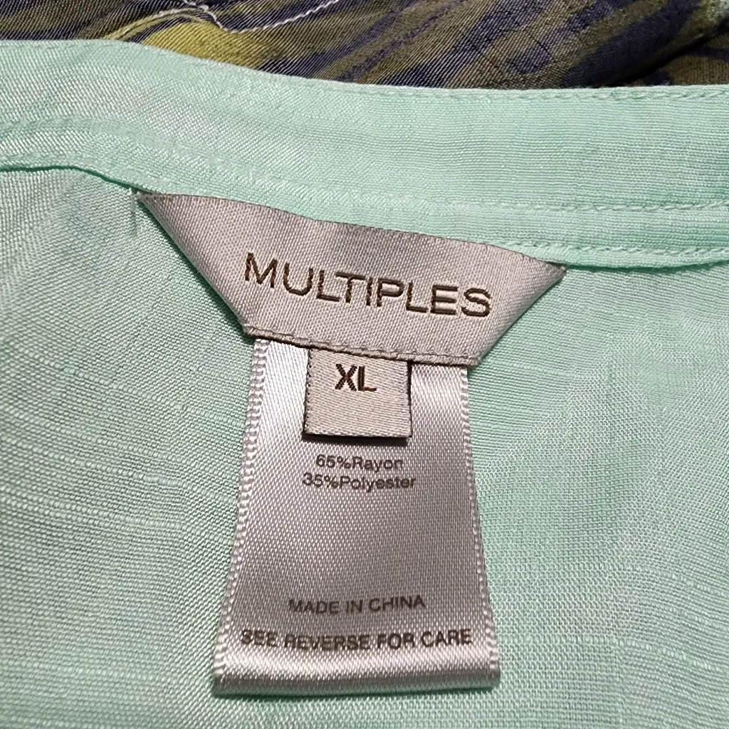 Multiples  Animal Print Blouse Size XL - Image 3