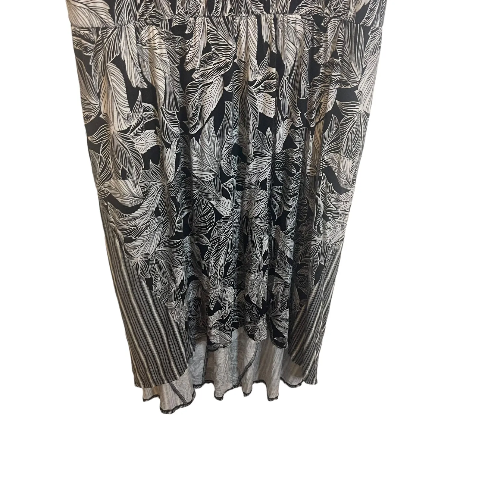 Lane‎ Bryant Plus Size 14/16 Black White Leaves Maxi Dress - Image 3