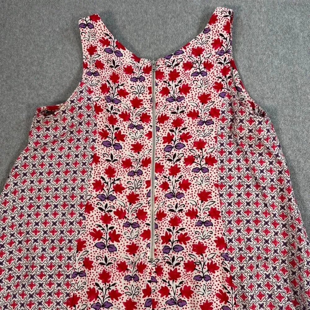 Philosophy Handkerchief Hem Dress Women's 12 Red Floral Sleeveless Pockets - Image 9