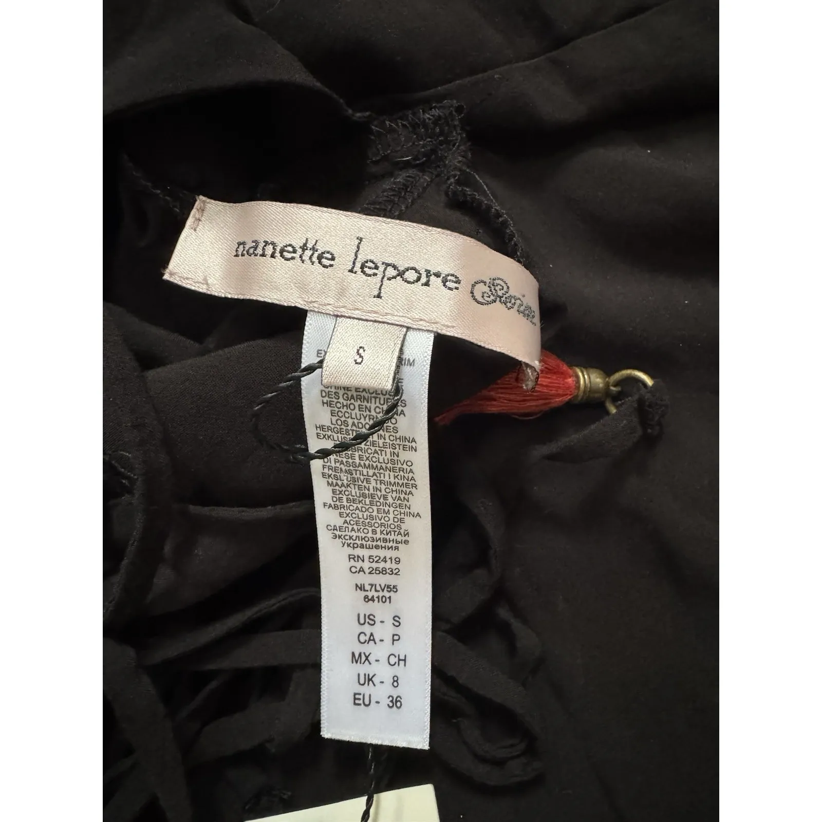 NWT Nanette Lepore Tribal‎ Beat Romper Black Swim Coverup Size S - Image 12