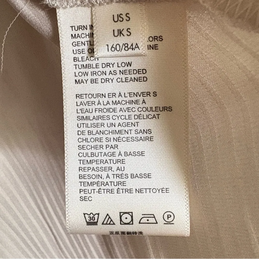 Free People Small Serena Silky Shirt Crinkle Appearance Button Classic Elegant - Image 9